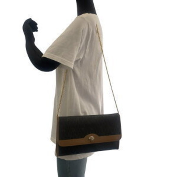 Dior Honeycomb Pattern Brown Chain Crossbody Pochette - Picture 7 of 9